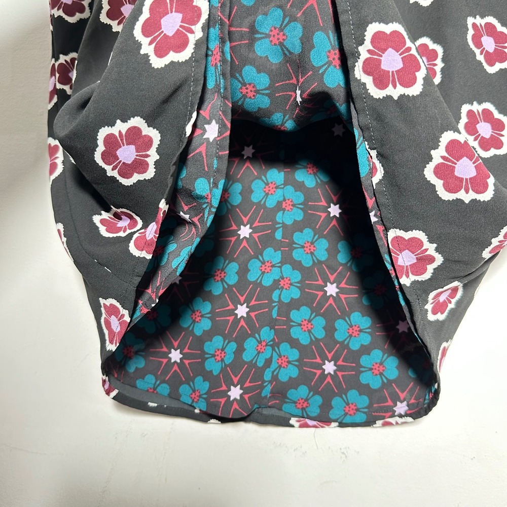 FLAW Womens reversible Black Floral Print Halter Neck Sleeveless Tank Top Size M - Picture 3 of 7